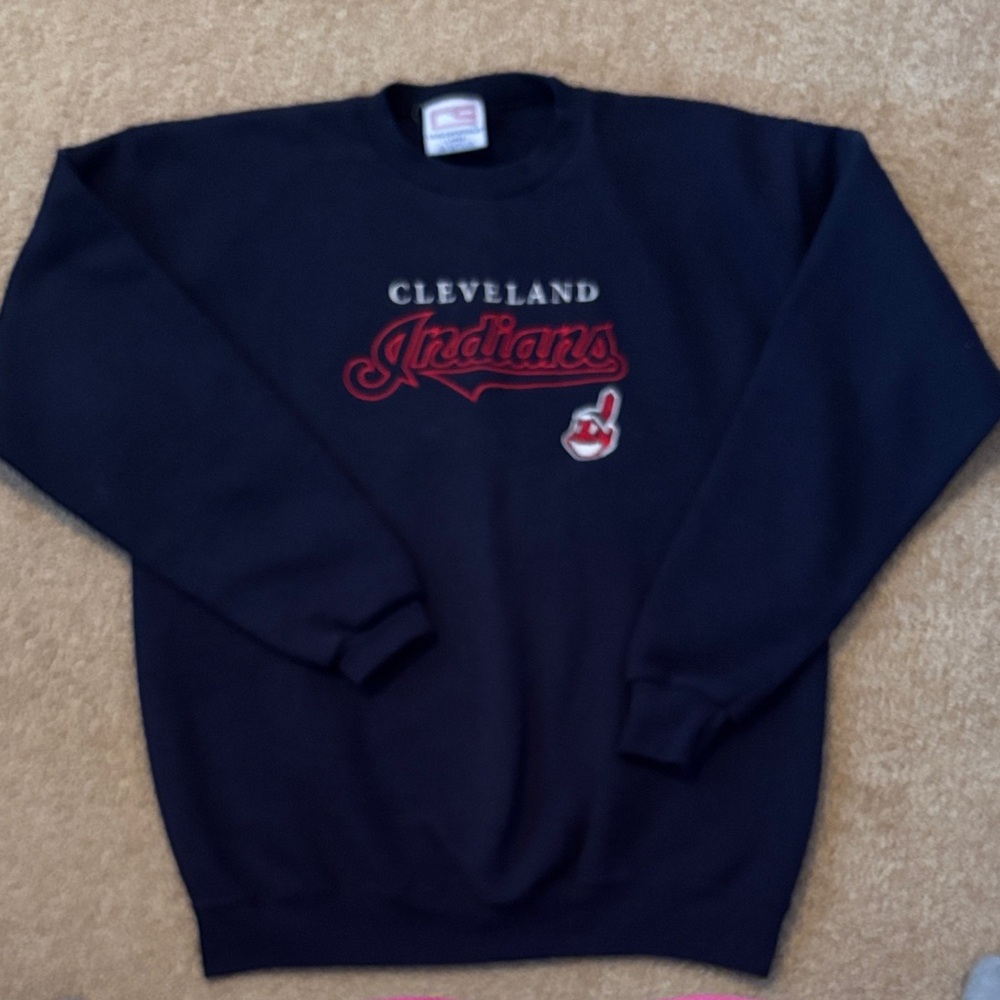 Cleveland Indians Navy Crewneck Sweater